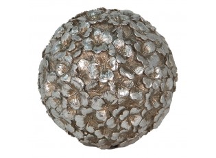 Stříbrná antik dekorační květinová koule Flawie - Ø 10 cm