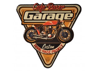 Kovová nástěnná cedule Cafe Racer Garage - 40*1*40 cm