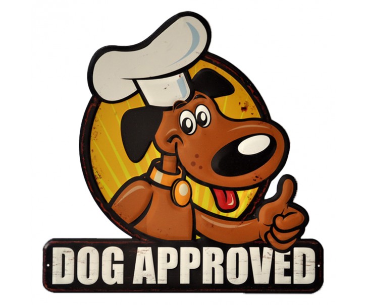 Kovová nástěnná cedule Dog Approved - 50*1*50 cm