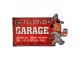 Červená kovová nástěnná cedule Bob´s Garage - 50*1*30 cm