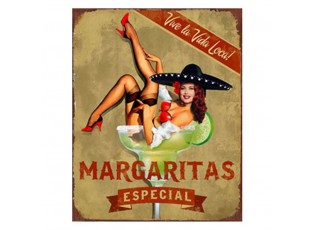 Kovová nástěnná cedule Margaritas - 20*1*25 cm