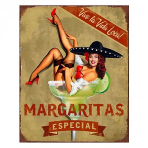 Kovová nástěnná cedule Margaritas - 20*1*25 cm