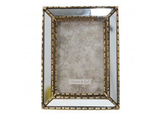 Stříbrno-zlatý antik fotorámeček se zrcadly Pasie - 16*2*20 cm / 10*15 cm