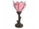 Stolní lampa Tiffany Flower Pink - Ø18*32 cm E14/max 1*25W