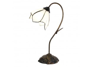 Stolní lampa Tiffany Flower White 30*48 cm E14/max 1*25W - 30*17*48 cm E14/max 1*25W