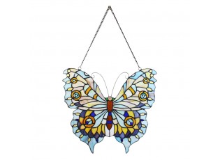 Závěsný Tiffany  panel motýl Butterfly Blue - 40*60 cm