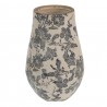 Keramická dekorační váza se šedými květy Mell French M - Ø13*20 cmBarva: béžová antik, šedá antikMateriál: keramikaHmotnost: 0,813 kg