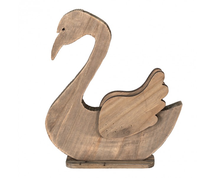 Dekorace Socha Labuť Hnědá 38*6*43 cm - 38*6*43 cm Clayre & Eef