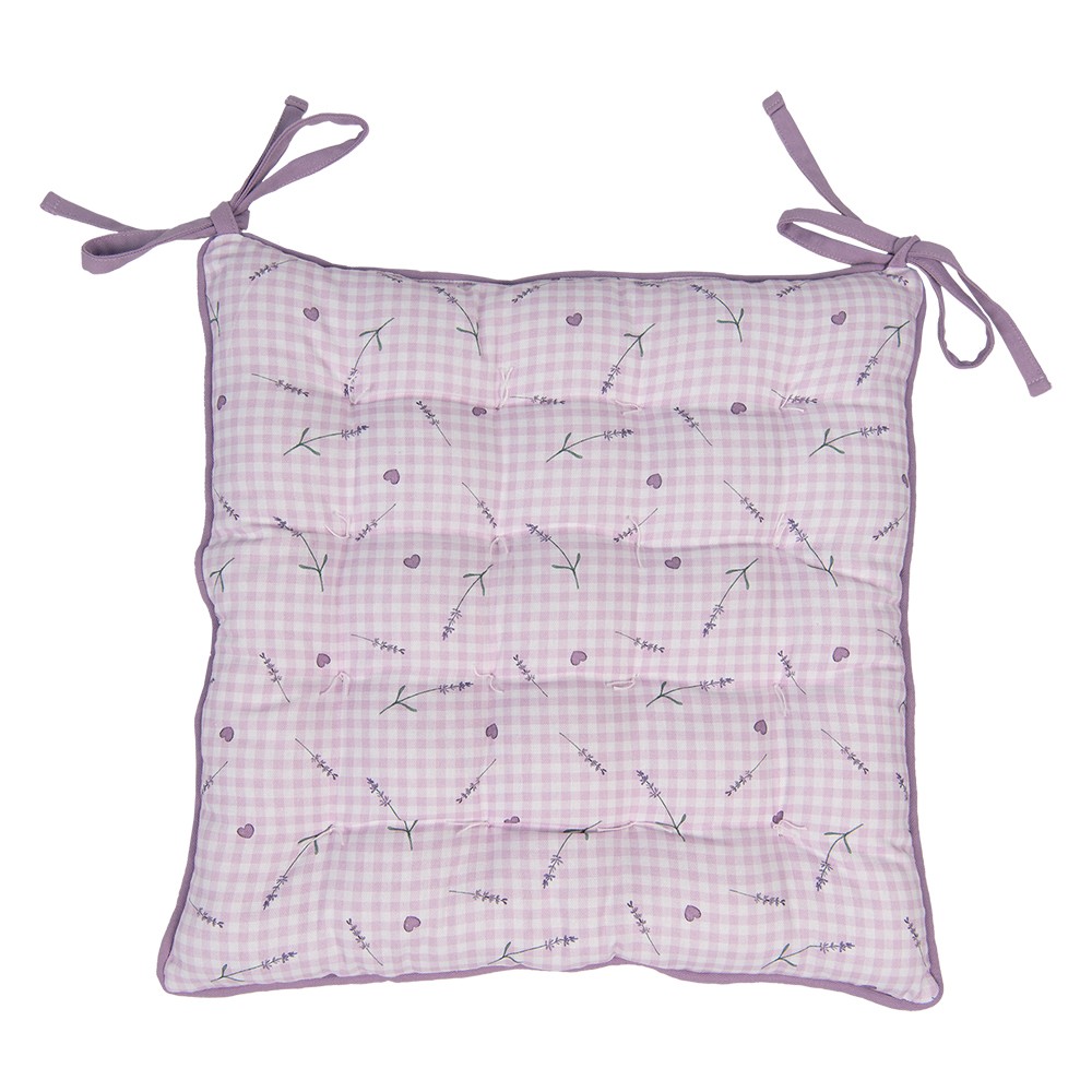 Bavlněný podsedák s levandulemi a výplní Lavander Garden - 40*40*4 cm