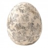 Dekorace vintage vejce se šedými květy Mell French L - Ø 14*16 cmBarva: béžová antik, šedá antikMateriál: keramikaHmotnost: 0,64 kg