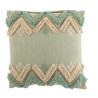 Tyrkysový polštář s výplní a třásněmi Zig zag blue - 45*11*45cm