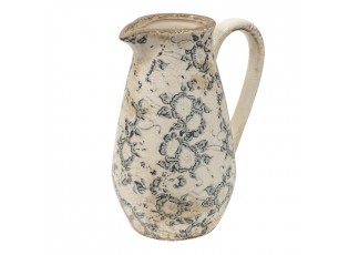 Keramický dekorační džbán se šedými květy Filon French S - 16*12*22 cm