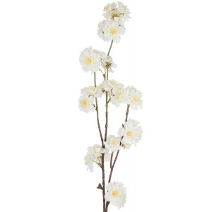 Dekorační umělá větvička s krémovými květy Kersenboom - 77,5 cm