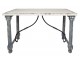 Bílo - modrý antik dřevěný jídelní stůl Tamiré - 127*56*77 cm