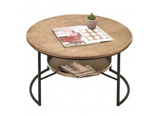 Kulatý hnědý konferenční stolek Davide - Ø 81*52 cm