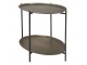 Kovový antik odkládací stolek s oválnými deskami - 65*45*61 cm