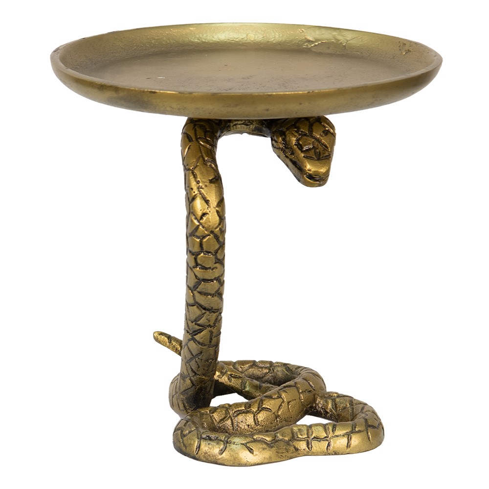 Bronzová antik dekorační mísa s hadem Snake Bronze - Ø 21*24 cm Clayre & Eef