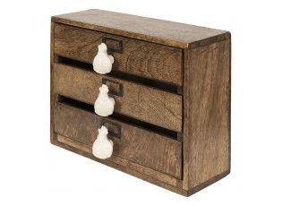Dřevěná dekorační mini komoda se šuplíčky Chick - 29*14*22 cm