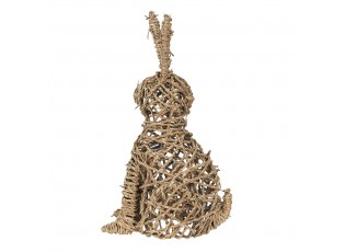Dekorace socha hnědý vyplétaný králík - 25*25*42 cm