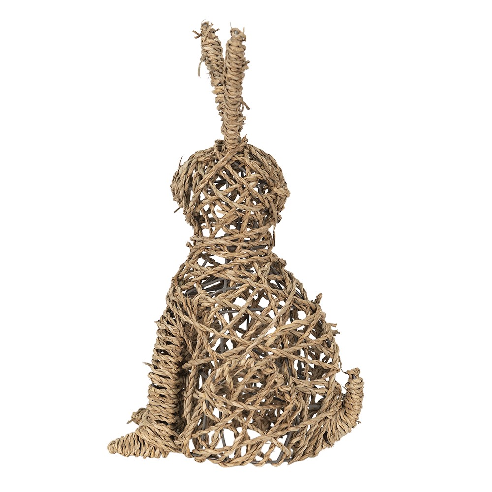 Dekorace socha hnědý vyplétaný králík - 25*25*42 cm Clayre & Eef