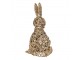 Dekorace socha hnědý vyplétaný králík - 25*25*42 cm