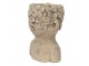 Cementový obal na květináč v designu busty s květinami Tete - 17*16*25 cm
