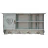 Modrá nástěnná skříňka s přihrádkami a dvířky Cuisla de Famille - 80*15*40 cm Barva: modrá antikMateriál: dřevoHmotnost: 3,35 kg