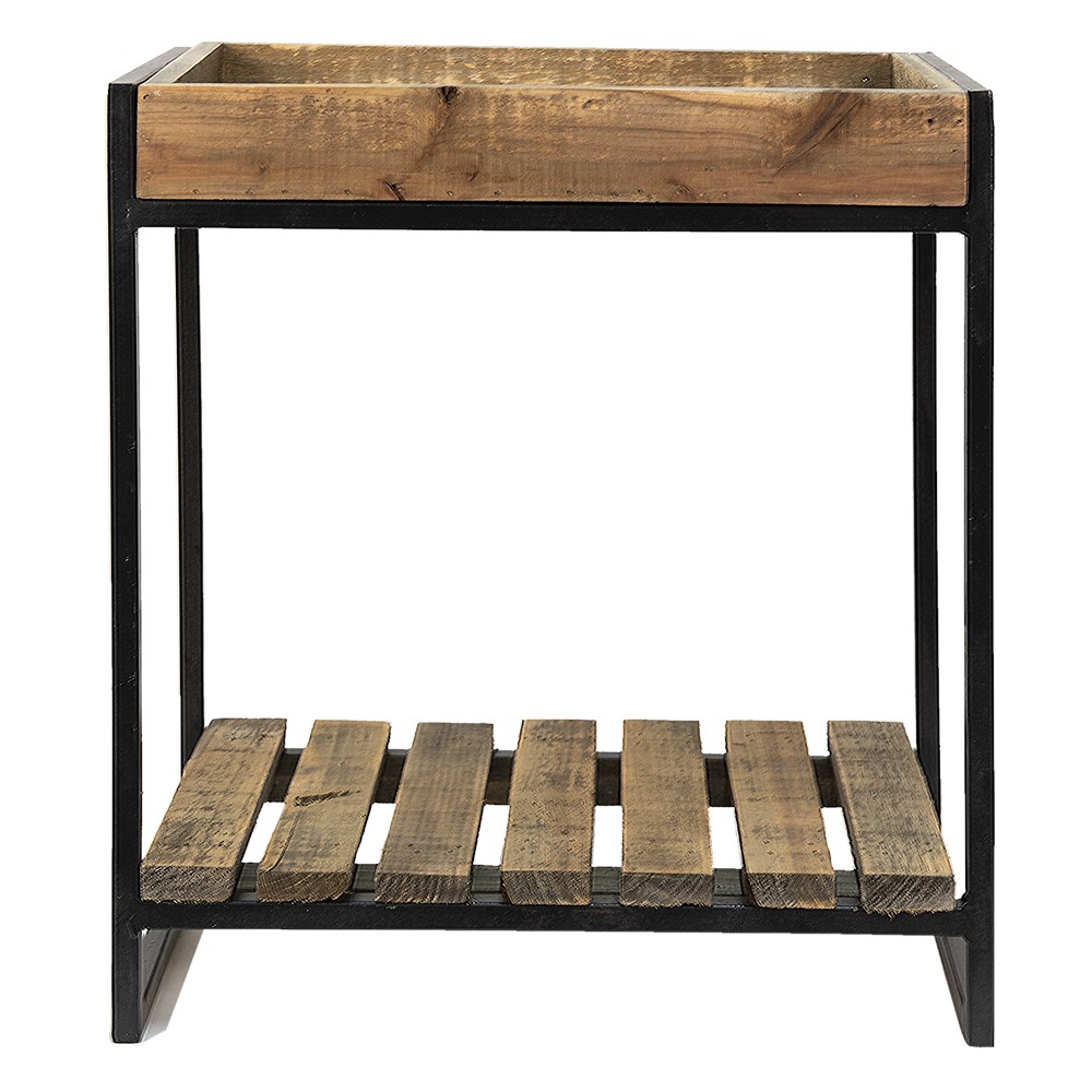Kovovo-dřevěný odkládací antik stolek Virgio - 40*22*43 cm 65095