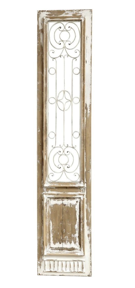 Krémovo-hnědý antik dekorativní panel na postavení Sutt French - 41*4*198cm Chic Antique