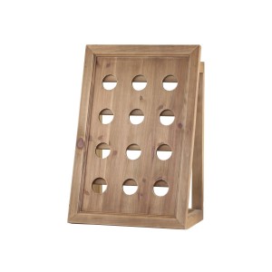 Hnědá antik dřevěná nástěnná polička na víno Winé - 38*22*55cm