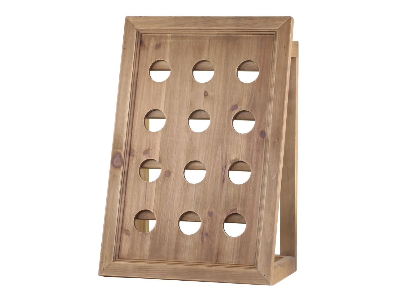Hnědá antik dřevěná nástěnná polička na víno Winé - 38*22*55cm
