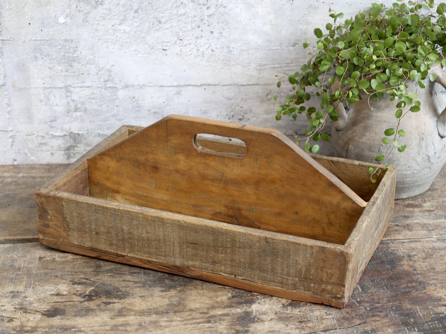 Dekorační antik dřevěný box s přihrádkami a držadlem Grimaud - 43*25*18cm Chic Antique