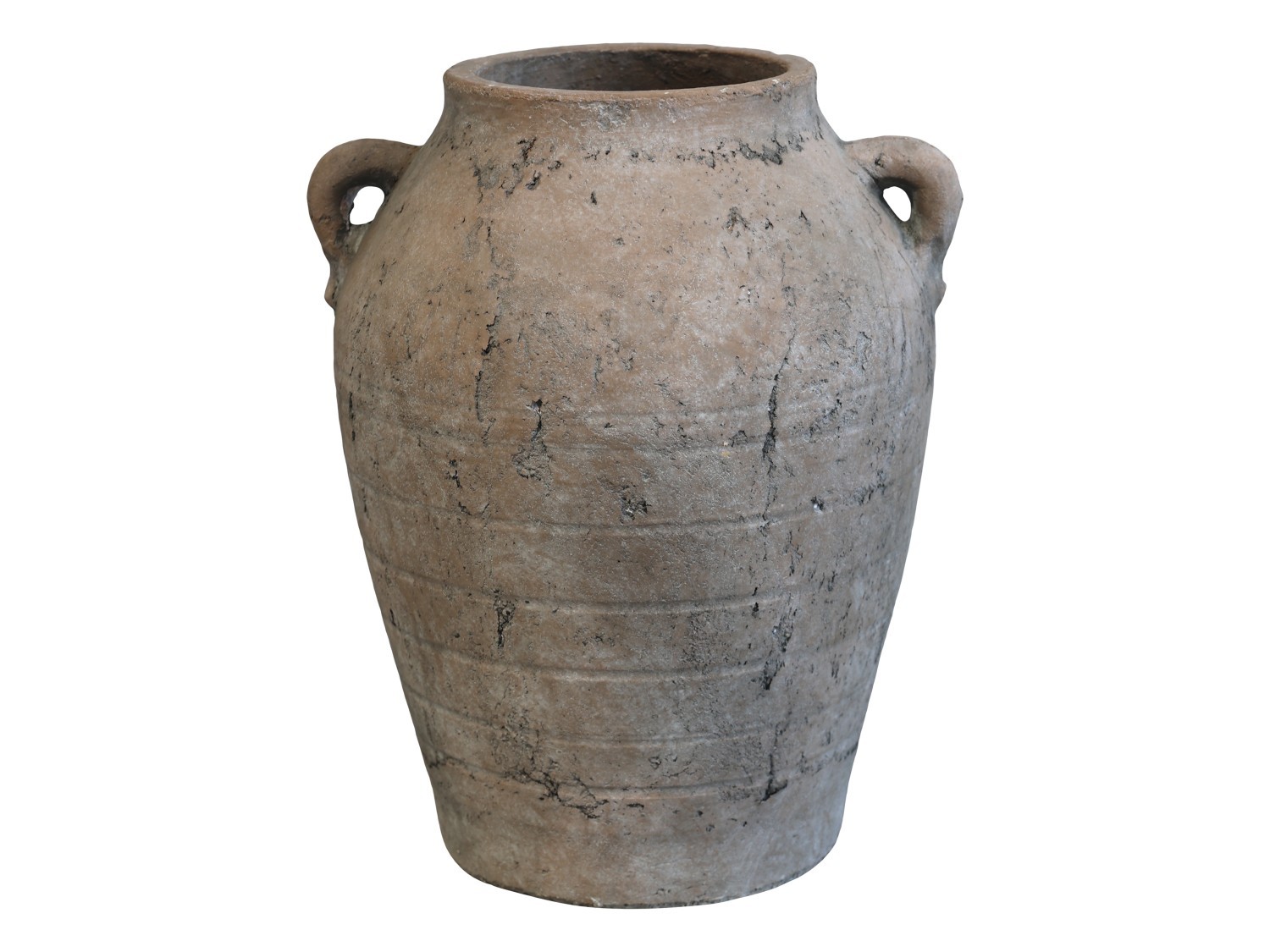 Hnědá antik terakotová váza s uchy Potion - 26*25*32cm Chic Antique