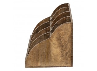 Hnědý antik dřevěný stojan na dopisy Ferdinan - 40*22*23 cm