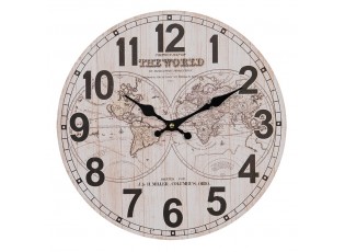 Nástěnné hodiny se zeměkoulemi The World - Ø 34*4 cm / 1*AA