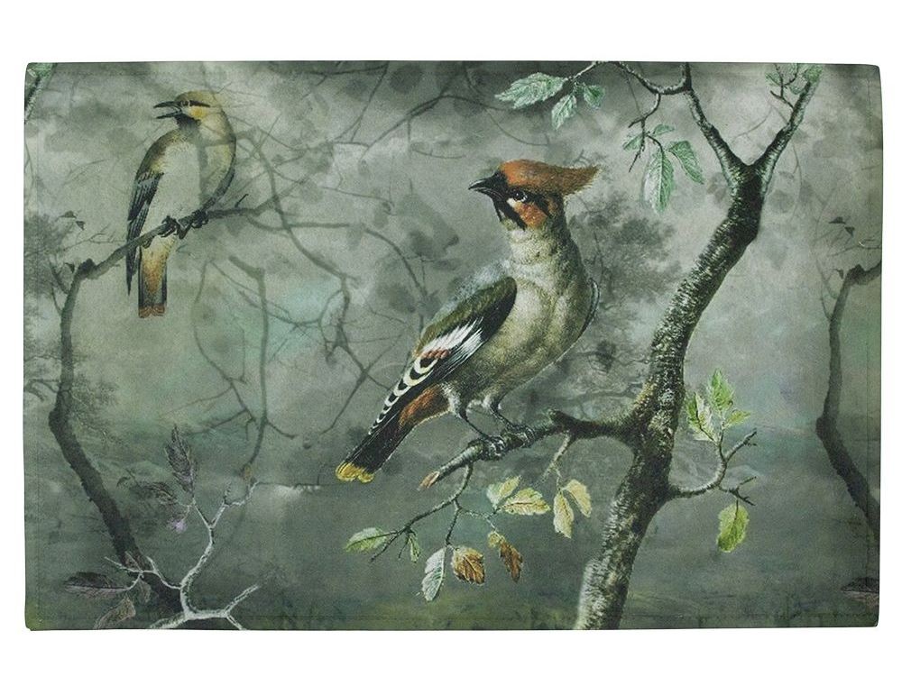 Zeleno-šedá rohožka s ptáčky Crested Bird - 75*50*1cm Mars & More