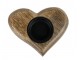 Svícen ve tvaru srdce z mangového dřeva na čajovou svíčku - 10*11*3
