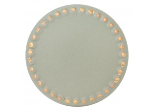 Zelená keramická úchytka ze zlatými puntíky Dria - Ø 4*4 cm