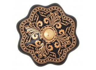 Černá keramická úchytka se zlatým zdobením Cipy - Ø  4*2 cm