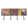 Nástěnný kovový věšák se 4-mi háčky Garage - 40*7*18 cm