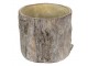 Béžovo-šedý cementový obal na květináč v dekoru kůry stromu Bark S - 18*17*16 cm
