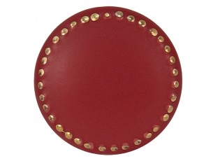 Červená keramická úchytka ze zlatými puntíky Dria - Ø 4*3 cm