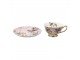 Porcelánový šálek s podšálkem Bird Rosé - 11*9*6 / Ø 15*2 cm / 200 ml