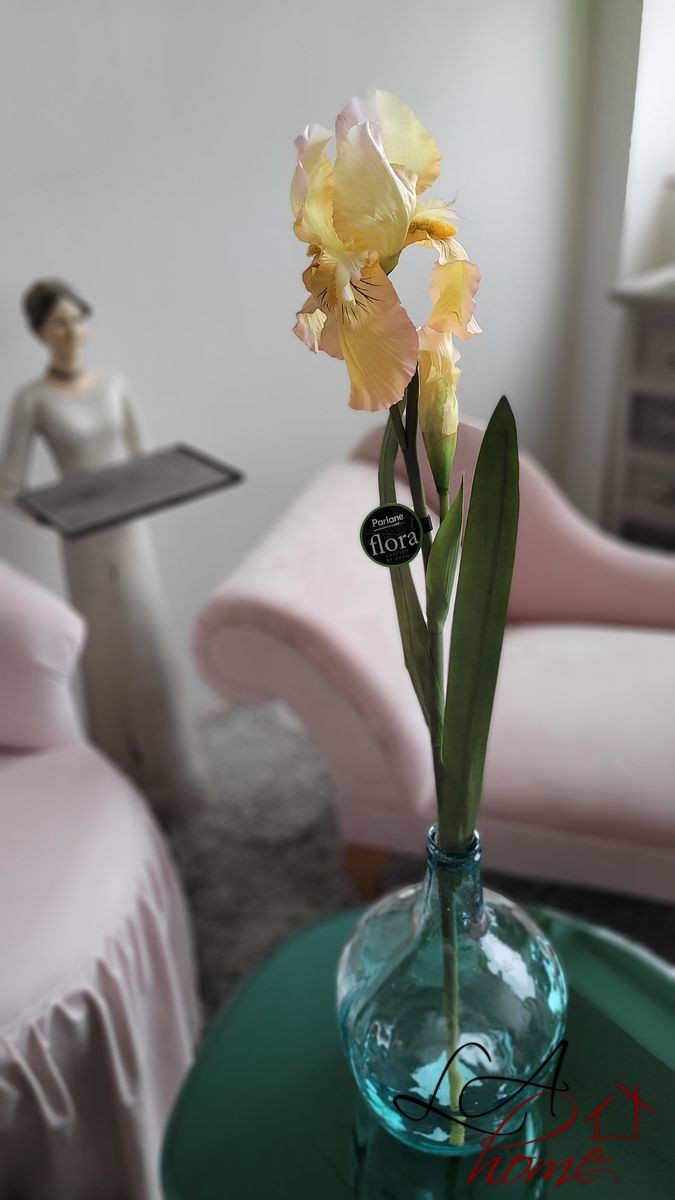 Dekorace umělý žlutý kosatec Iris Pale - 81 cm