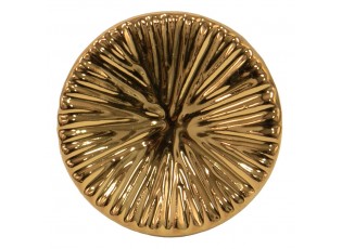 Zlatá kulatá keramická úchytka s rýhovaným zdobením Ratiel - Ø 4*3 cm