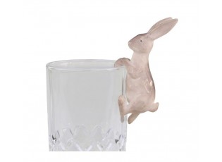 Dekorace zajíček na skleničku Hare Latte  - 6*2,5*11 cm