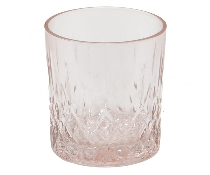 Růžová nápojová sklenička Water Pink - Ø 8*9 cm / 300 ml