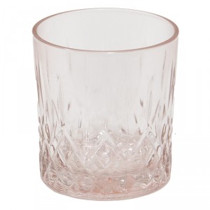 Růžová nápojová sklenička Water Pink - Ø 8*9 cm / 300 ml