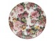Porcelánový dezertní talířek s květy a zlatou linkou Pink Flowers - Ø 21*2 cm