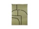 Zelený pléd /přehoz s třásněmi Tufted lines - 130*170 cm